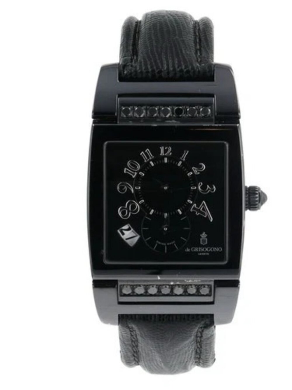 De Grisogono Uno Dual Time Steel Black Dial 33mm Automatic Unisex 861/1300-3
